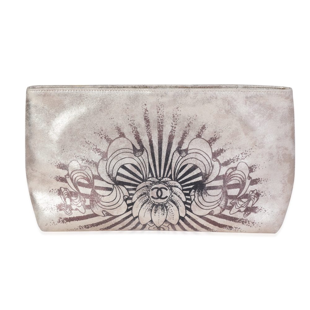 Chanel Metallic Gold Iridescent Calfskin Paris-Bombay Frame Clutch